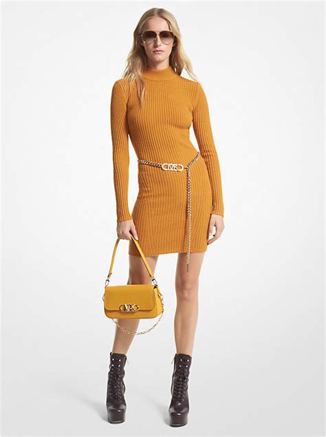 michael kors merino wool dress|Ribbed Merino Wool Blend Dress .